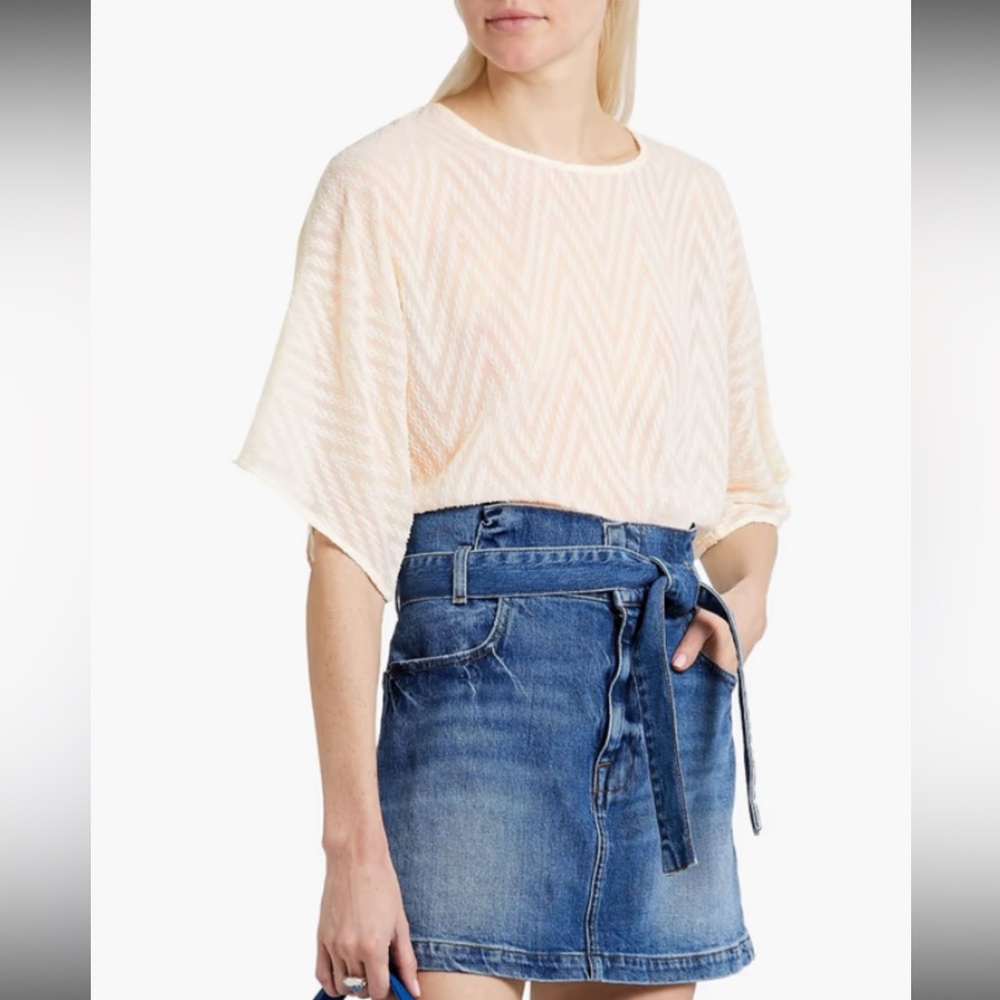 IRO Azade Fil Coupé Chiffon Top In Ecru